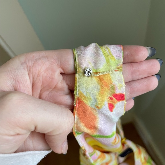 NWOT Marchesa Silky Printed Ruffle Mini Dress - Picture 6 of 14